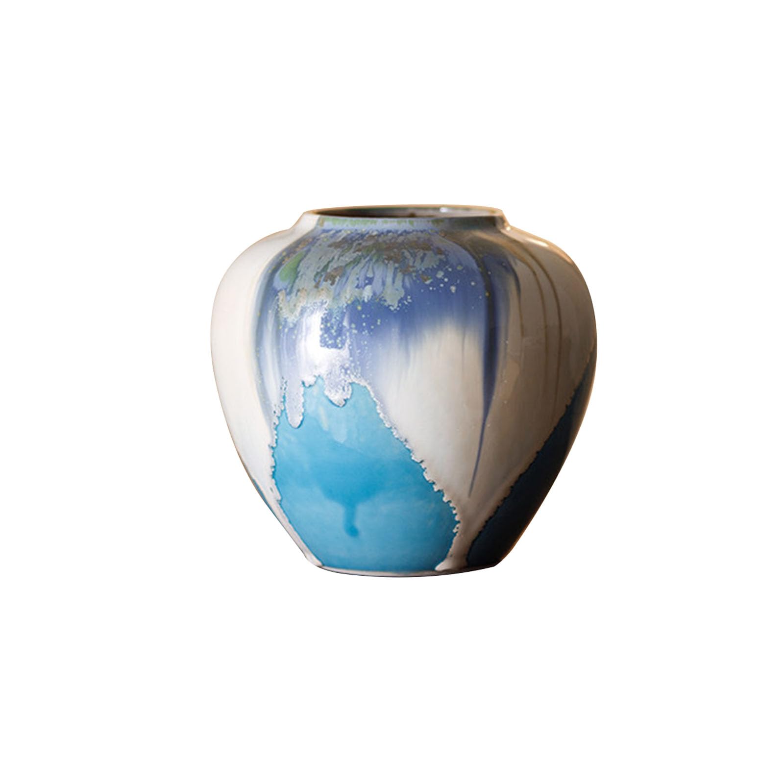 Elegant Countertop Ceramic Vase, Creative Home Decoration Vase, Ornament for Living Room, Dining Table Centerpiece, Hotel, Office(Size:18 * 18 * 19CM,Color:Colorful C)