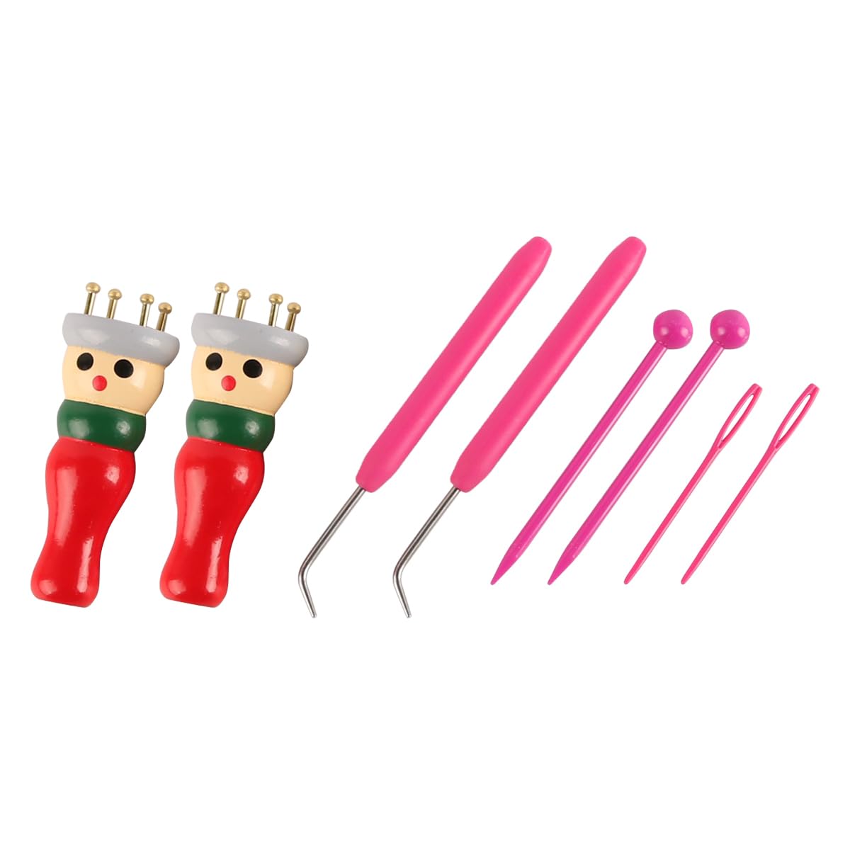 Paquete de 2 muñecas de Madera para Tejer a Mano, Kit de Punto francés para Principiantes, Juego de Agujas de Tejer, aprenda a Hacer Pulseras, Collares y Decoraciones