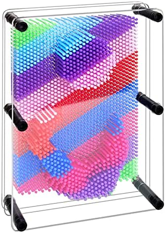 MICKYU Rainbow 3D Pin Art Board Games Sensory Toys for Autistic Children, 6x8 in