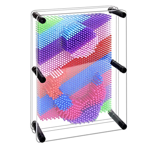 Mickyu Rainbow 3D Pin Art Board Games Sensory Toys For Autistic Children, 6X8 In #TOP3