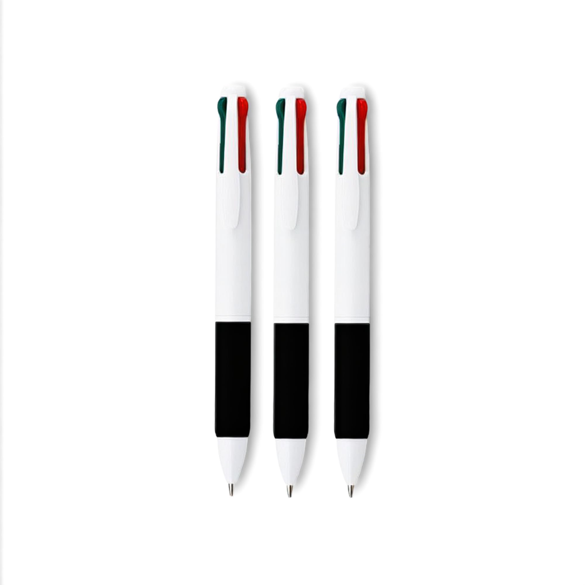 TB1 Products 4 Colour Ballpoint Pens – Pack of 6 | Retractable Multicolour Biros with Black, Blue, Red & Green Ink | Smooth Medium Tip Pens for School Supplies, Office Use, Note Taking
