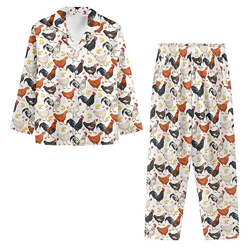 Women Long Sleeve Sleepwear Button Up Shirt and Pant Pajama Set Soft Breathable Nightwear with Pockets4