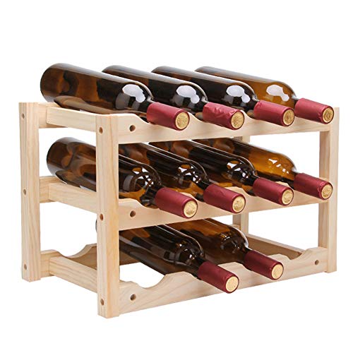 Soporte de madera para 12 botellas con 3 niveles miniatura 6