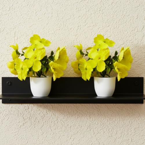 Image of fancymart Artificial Real Touch Flower Plant with Pot (Pack of 2), 16 cm Height, Decorative Faux Floral Plant for Home, Office, Living Room, Bedroom, Table & Shelf Decor