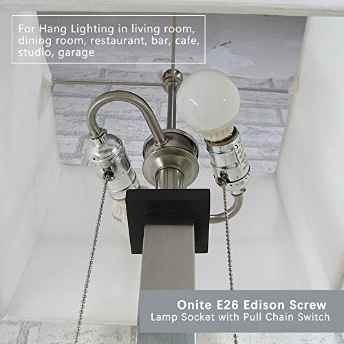 Onite Vintage Lamp Socket, 2 Pcs Ul Listed E26 Type 1/8 Inch Pipe Thread Us-Standard Screw Basic Metal Lamp Socket With Pull Chain Switch (Bronze) #TOP6