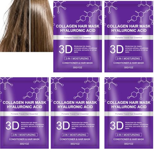 Mascarilla capilar de colágeno 3D y ácido hialurónico, mascarilla de cuidado profundo, acondicionador portátil, tratamiento para el cabello con ácido hialurónico, mascarilla para el cuidado del