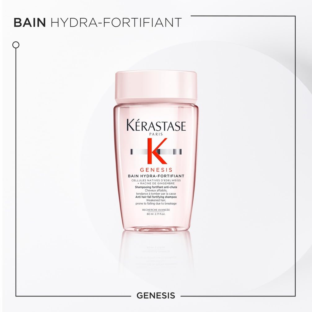 Kérastase, Genesis, Mini Size da Viaggio, Routine Per Capelli Fini e Fragili, Fortifica e Riduce la Caduta, Shampoo + Fondant + Spray Termoprotettivo, Discovery Set, Travel Size, 80ml + 75ml + 45ml