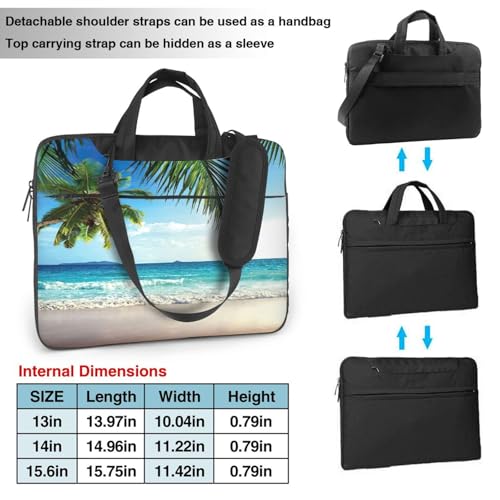 Bolsa para laptop con estampado de playa hawaiana y correa ajustable 3