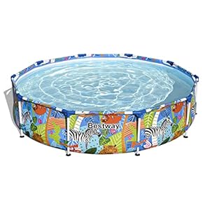 Bestway Steel Pro Frame Pool zonder pomp Ø 305 x 66 cm, kleurrijk zebradesign, rond