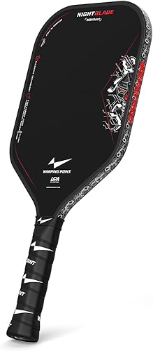 Nightblade Raw Carbon Fiber Pickleball Paddle, Foam Filled Polymer Honeycomb Core, UPA-A & USAPA Approved, Endura Friction Surface, Long Handle for