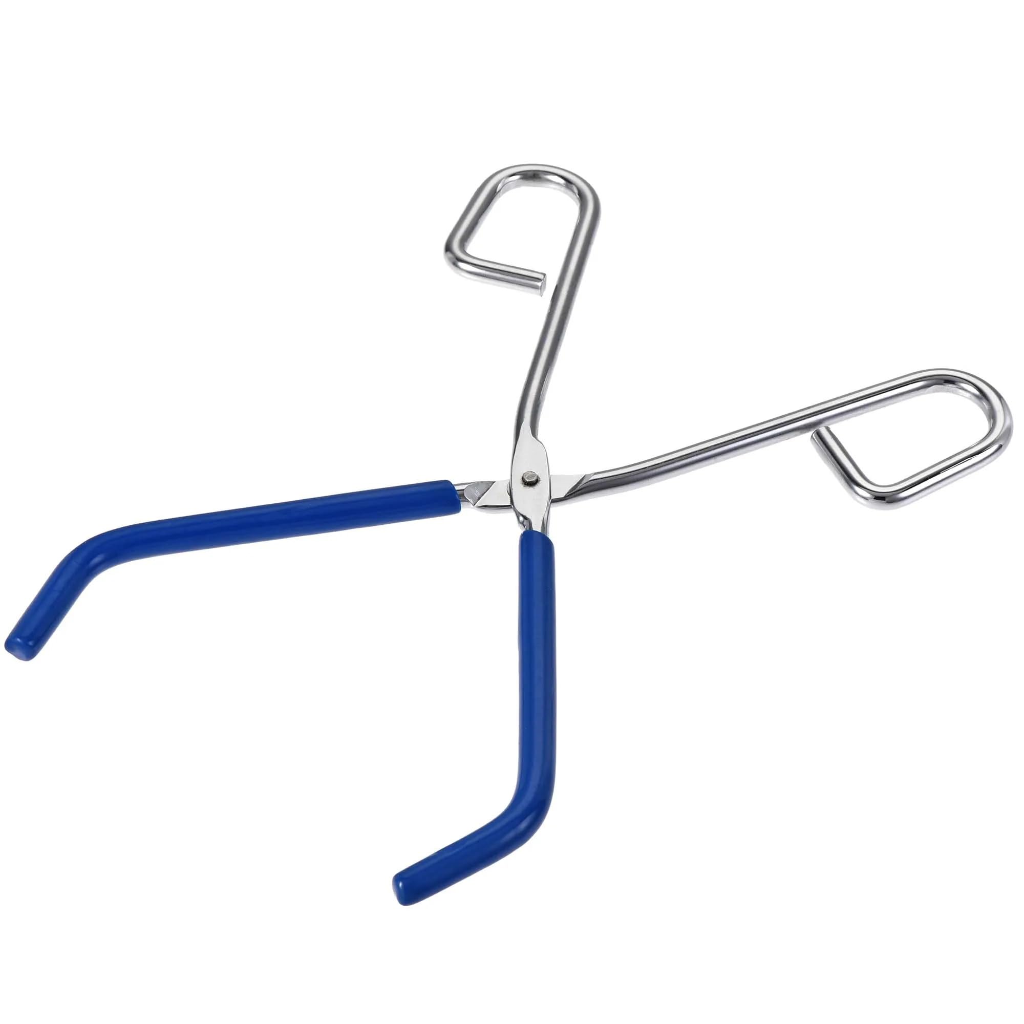 Djskldf One Color Crucible Tongs Laboratory Beaker Clamp Tongs Stainless Steel Chrome Plated 10-Inch Opens Up To 200Mm Width Blue Lab Flask Tong Crucible Pliers
