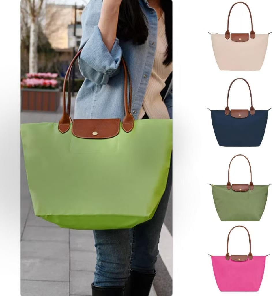 Nylon Tote Bag for Women,Large Capacity Waterproof Handbags with Zipper,Lightweight Shoulder Bags for Travel&work