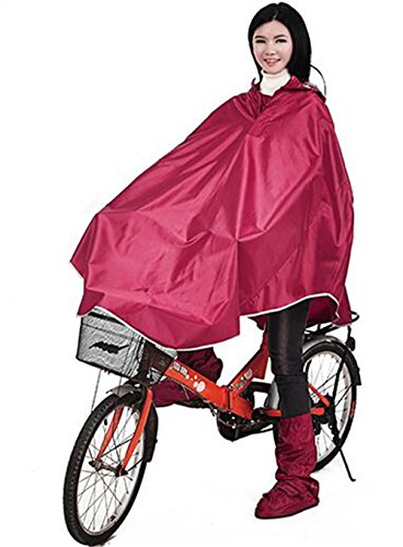 Cuzit - Poncho de Tela Oxford Resistente para Bicicleta, Impermeable, para Deportes al Aire Libre, Camping, Senderismo, Pesca, Ciclismo, XXXL, Color Rojo
