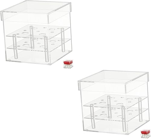 NOLITOY 2 unids transparente caja de rosas florero de vidrio contenedores soporte de flores acrílico flor sostenedor transparente preservado flor disponible en Yaxa El Salvador