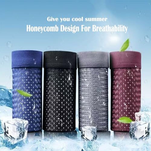 Mens Underwear Boxer Briefs Ice Silk Wicking Breathable Lightweight Boxers Athletic Moisture-Wicking Brief 4-Pack3