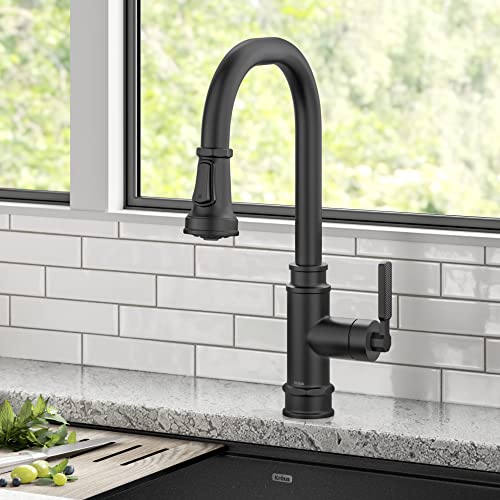 KRAUS Allyn Transitional Industrial Pull-Down Single Handle Kitchen Faucet in Matte Black, KPF-4101MB - image 2