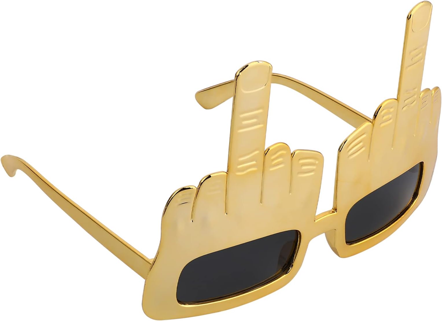 Middle Finger Novelty Sunglasses Party Novelty Eyeglasses Hand Shape Finger Sunglasses for Party Glasses Props (Golden)