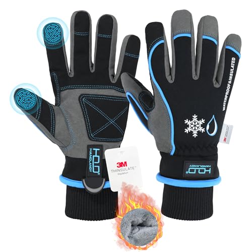 HANDLANDY Waterproof Insulated Work Gloves, 3M Thinsulate Thermal Winter Gloves...