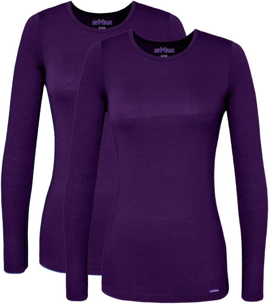 Sivvan 2 Pack Women’s Comfort Long Sleeve T-Shirt/Underscrub Tee