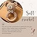 WOODEN TEETHER Baby Rattle, Shaker Toy,Crochet Baby Rattle, Crochet Baby Toys, Organic Wooden Newborn Toys, Newborn Animal Rattle Toys，Knitted Stuffed Animals Gifts for Baby, Kahki Bear