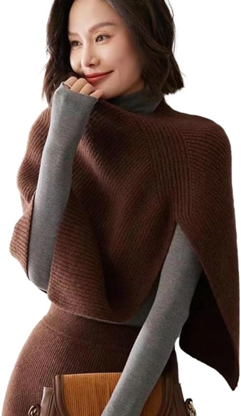 Women Pullover Shawls and Wraps Winter Shawl Wraps Women Knitted Pashmina Shoulder Top Cardigans Poncho Cover Cape - Image 9