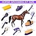KUNBEIEN Horse Grooming Kit - 11 Piece Bathing Supplies with Organize Bag, Full Body Kit Including Sweat Scraper, Bath Sponge, Hoof Pick, Massage Comb (Purple)