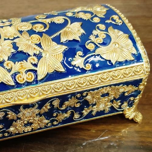 Boîte à bibelots rétro en métal pour bagues et bijoux