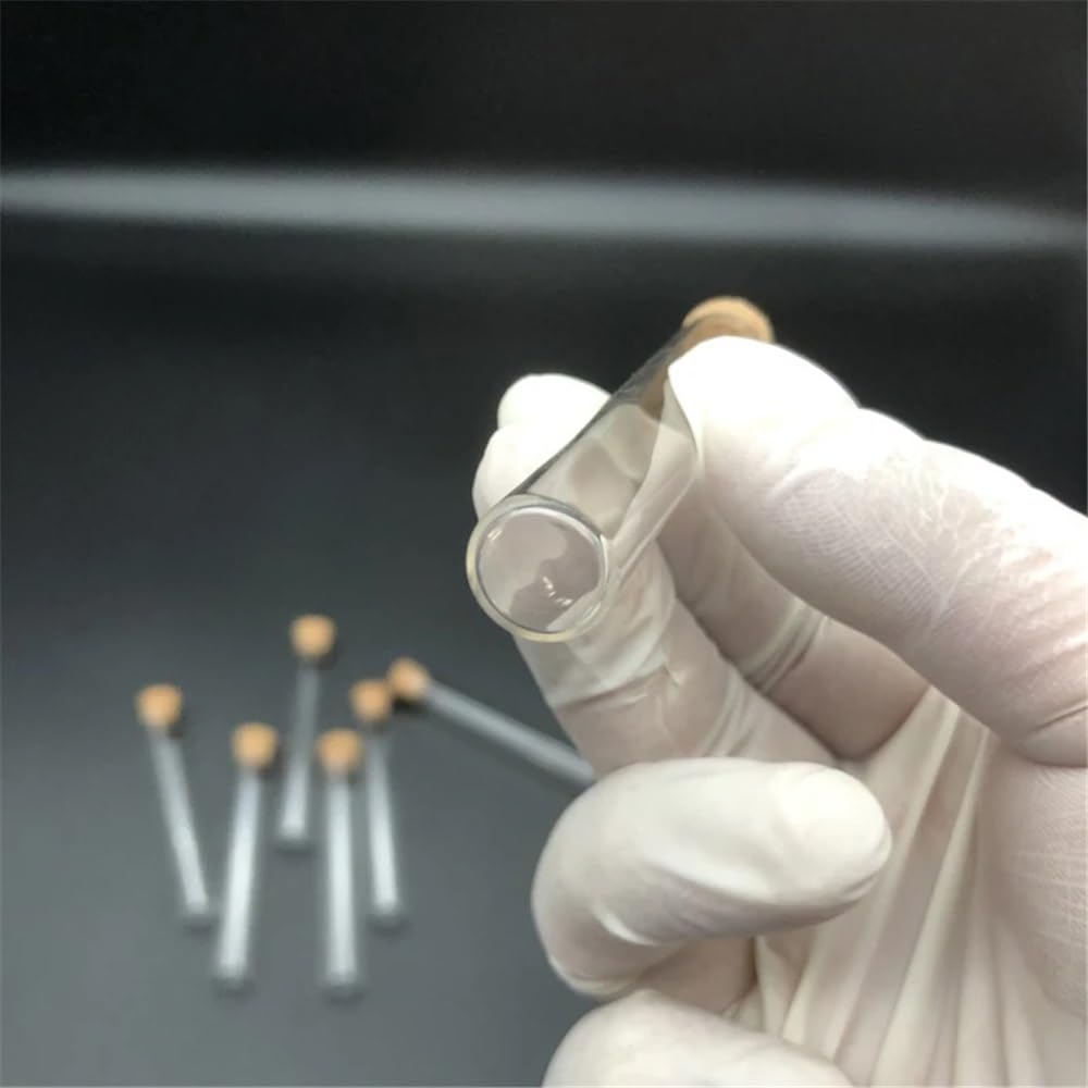 Laborausstattung und -bedarf 50 teile/paket 12x100mm Flachen Boden Transparent Glas Reagenzglas Mit Korken for Labor Experiment