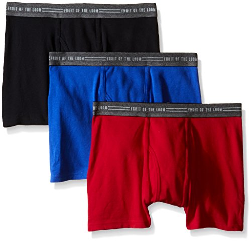 Fruit of the Loom Men's Everyday Active Assorted Trunk Boxer Brief(Pack of 3)