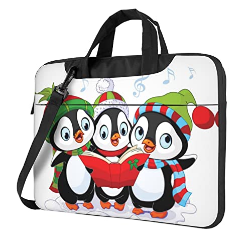 Sac ordinateur portable 15,6 pouces cadeau de Noël original étui transport motif pingouin