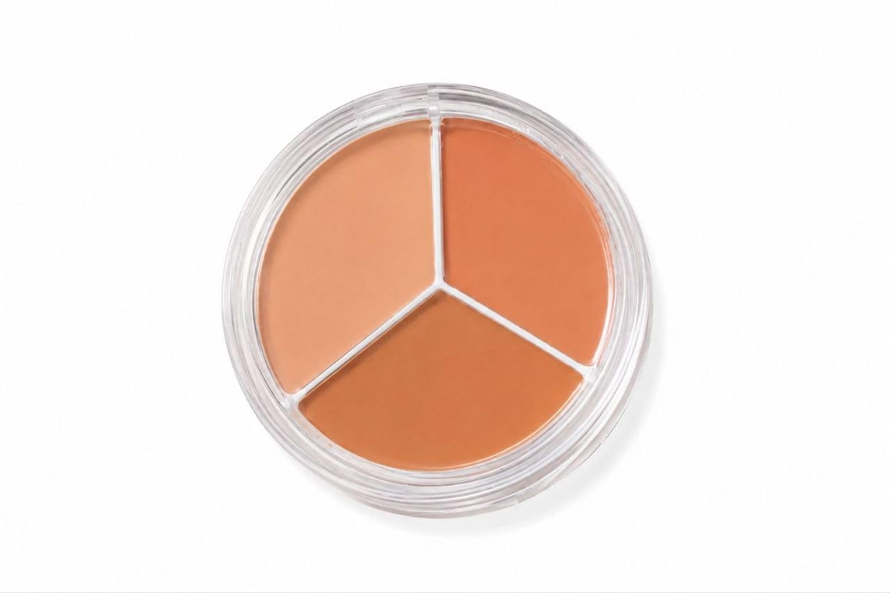 3in1-Shade Concealer Palette, Cream Formula, Medium to Tan Tones | Trio Pan Compact, Blendable Coverage, Cream Texture, Face Contouring, Buildable Finish-image-31