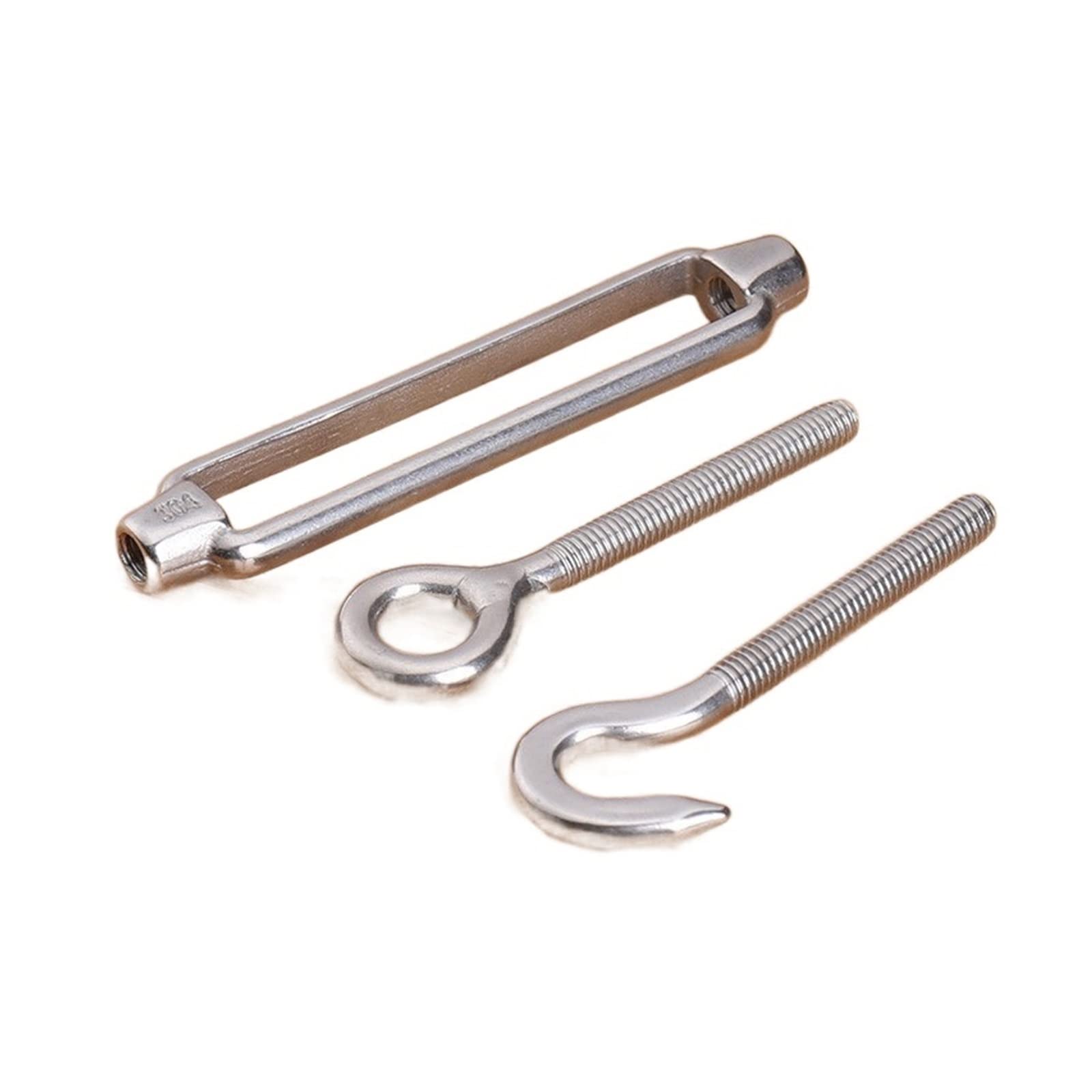 tenditore a filo per tenditori, 304 Gancio di regolazione del tenditore in acciaio Vite del cavo Connettore del tenditore del cavo metallico Bullone più stretto(M10)