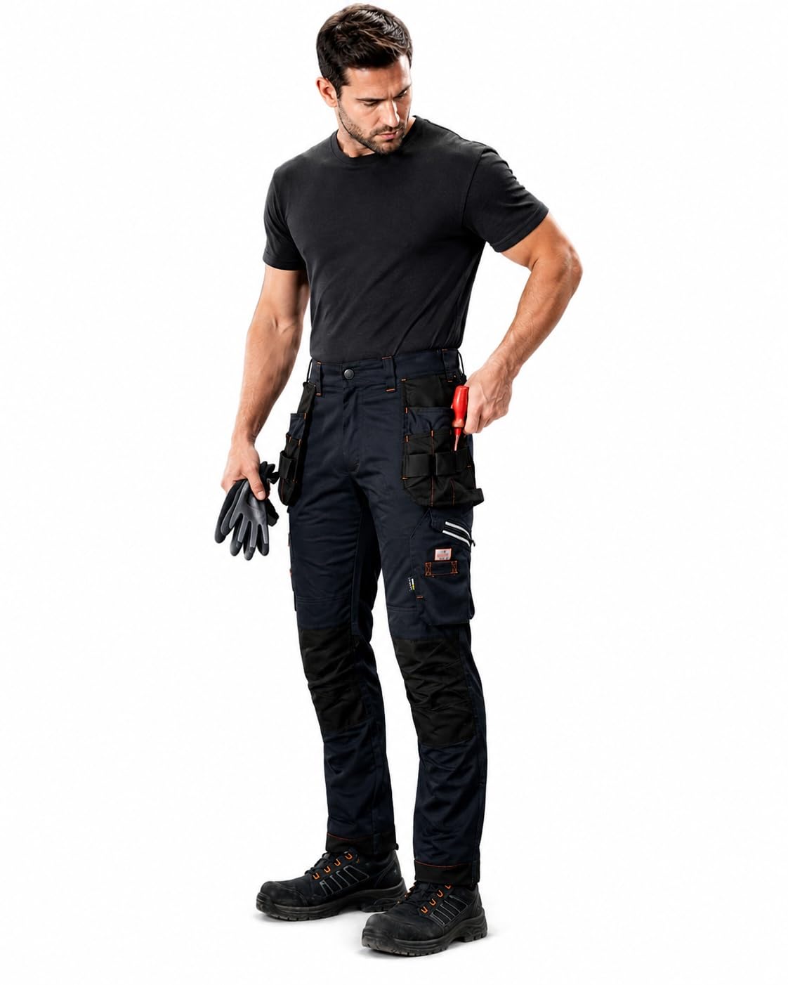 UNBREAKABLE Hombres Professional Workwear Reflex Pro Stretch Holster Negro Premium Pantalones, Negro, 40W x 31L