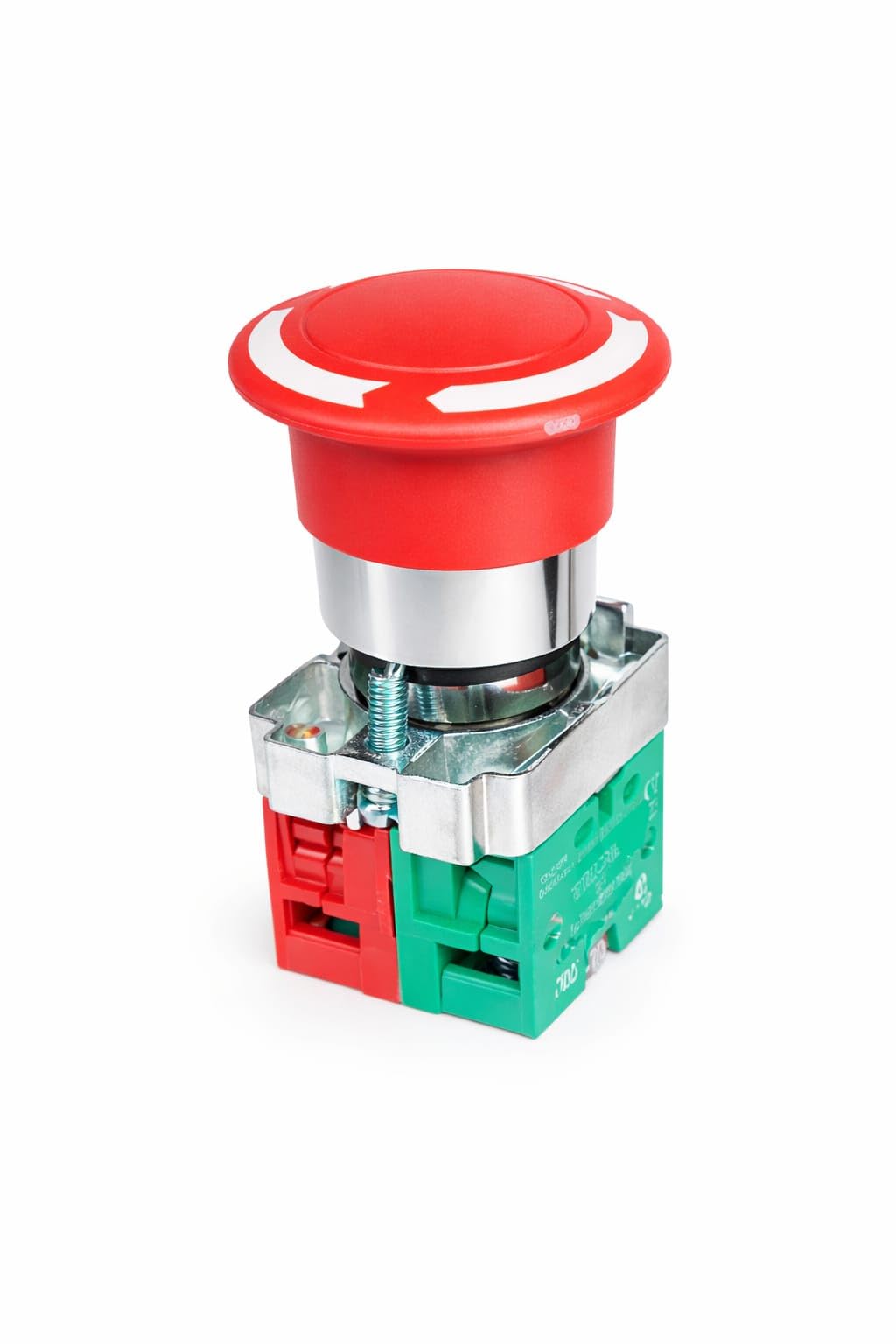kbcretail emergency stop push button switch, mushroom head e-stop switch with 1 no + 1 nc contacts, twist release, 22mm panel mount industrial safety switch pack of 1