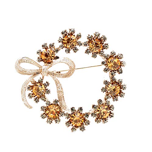 Broche cristal cercle arc bicolore accessoire vintage élégant mode automne pour femmes
