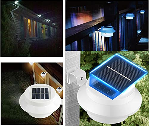 6-Pack Solar Gutter Led Lights, Outdoor Solar Fence Lights Deck Lights For Eaves Garden Landscape Yard (White) #TOP1
