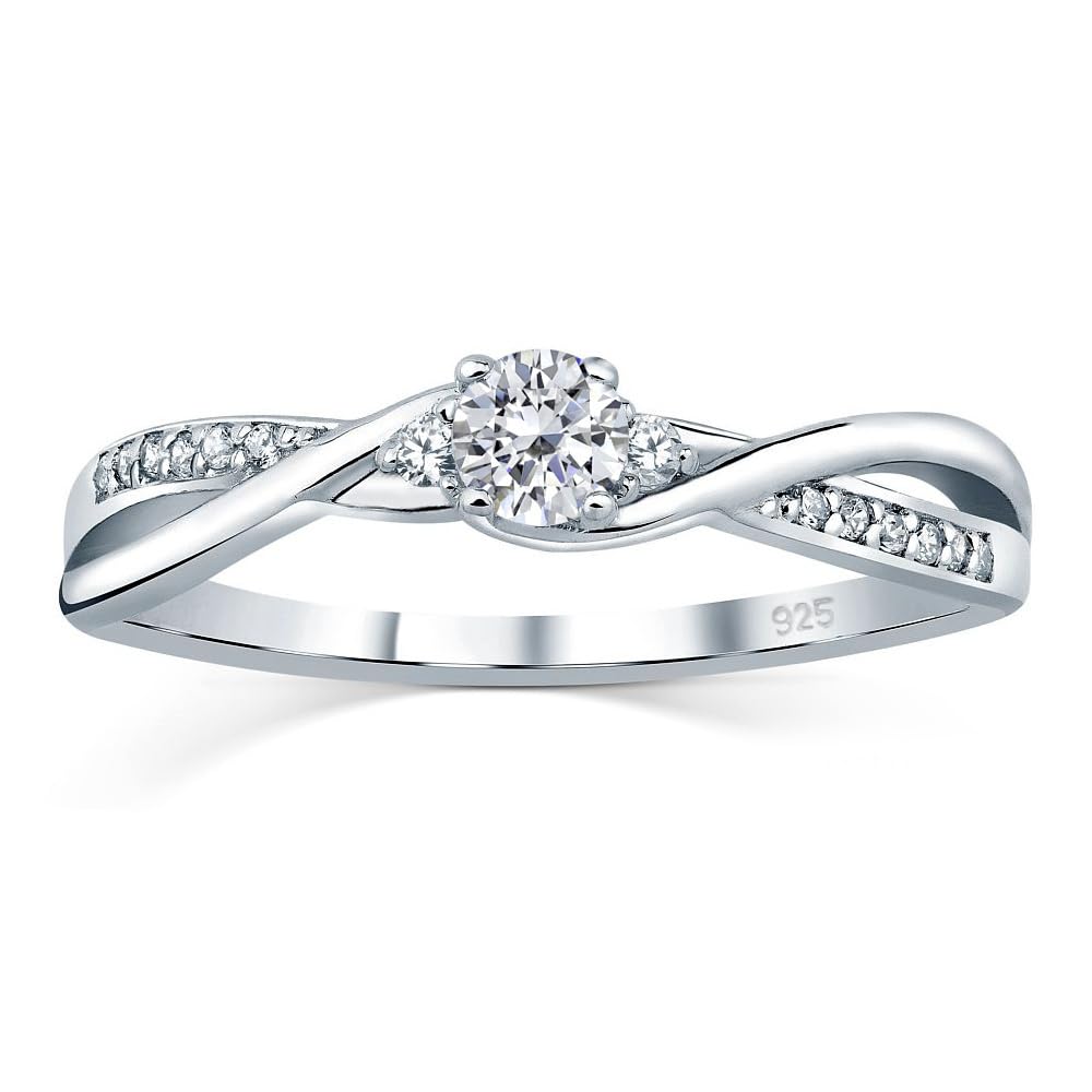 SILVEGO FNJR085sw Verlobungsring 925 Sterling Silber Swarovski Zirconia