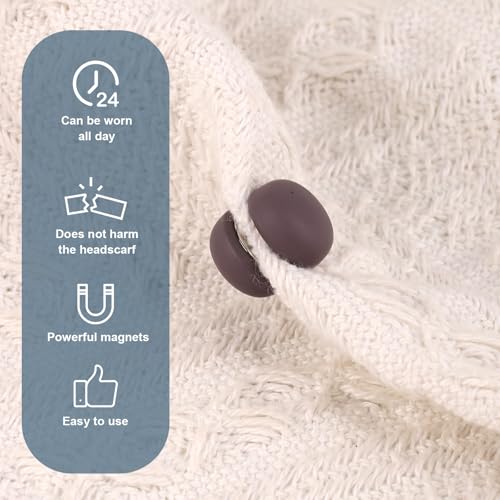 Image of 8pcs Magnetic Hijab Pins, Small Hijab Magnets Multi-Purpose No-Snag Scarf Clasp Pinless Brooch for Women Men Shawl Scarves Clothes