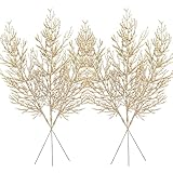 MUNSKT 20 pezzi di aghi di pino artificiali, steli di pino luccicanti, decorazioni per rami di alberi, rami falsi per alberi di Natale, bouquet per feste, decorazioni per matrimoni