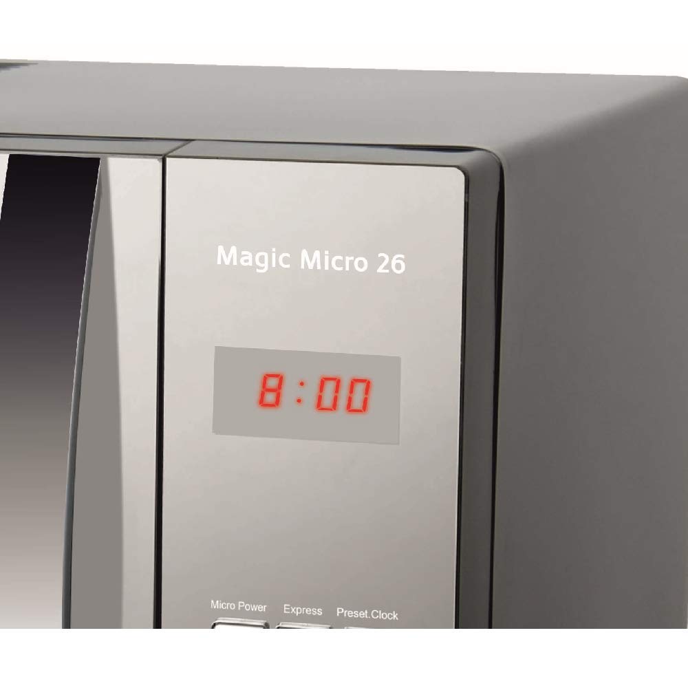 HAEGER MAGIC MICRO 26 - Microondas con 800W de potencia, capacidad de 26L - 5 niveles de potencia, función de descongelación, temporizador de 60 minutos, plato giratorio en vidrio de 27 cm