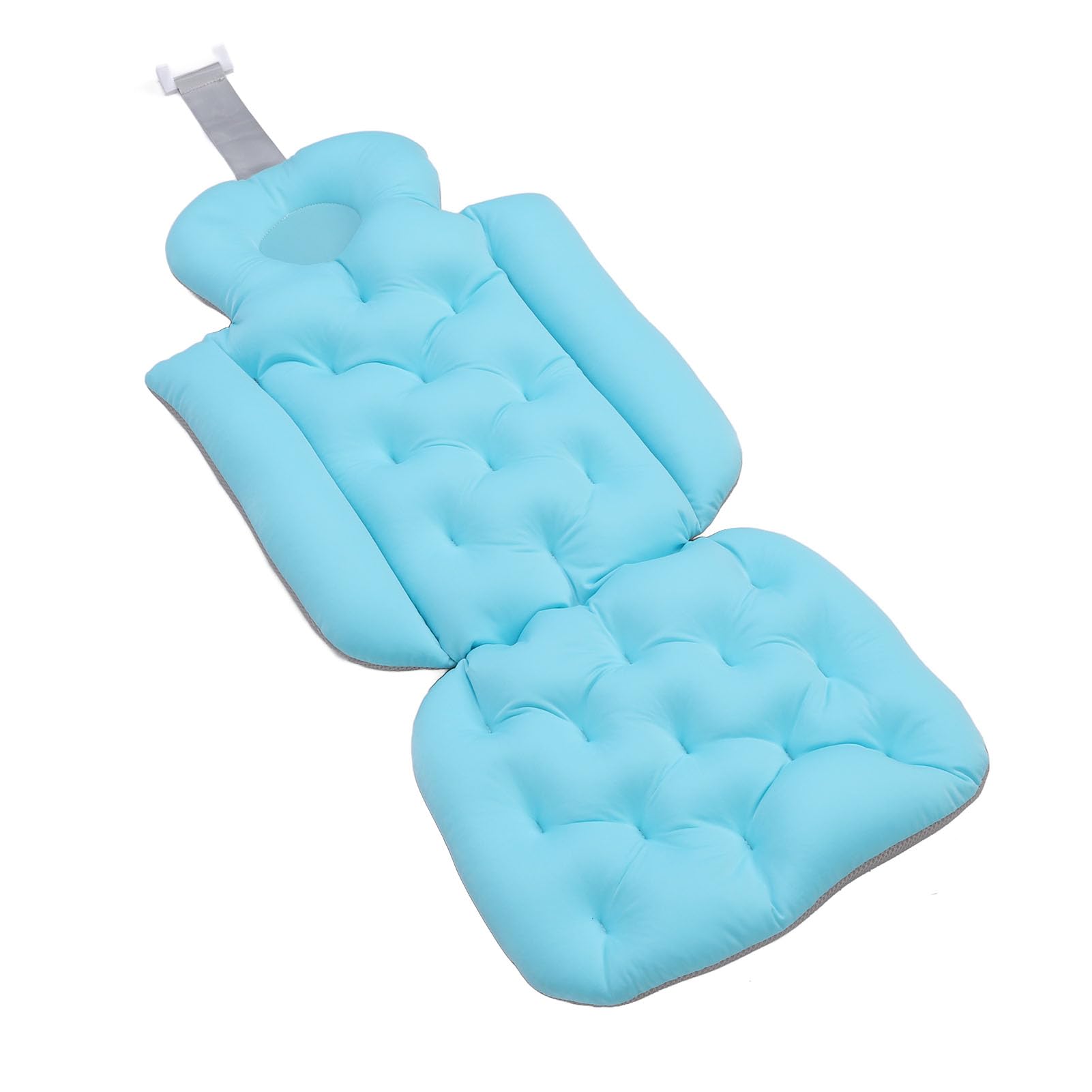 Rosvola Cuscino da Bagno Antiscivolo per Tutto il Corpo con Forti Ventose per L'esperienza di Bagno degli Adulti Dimensioni 33,07x14,76 Pollici (BLUE)