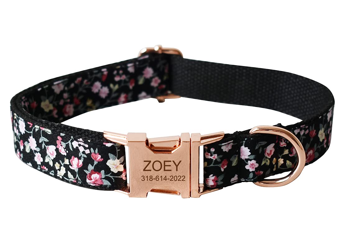 Custom Dog Collar with Names and Phone Number Engraved, Puppy Tags Personalized for Small Medium Large Pets