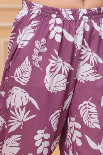 Image of Women's Printed Night Suit of Kurti & Pajama Set Women Night Wear Set