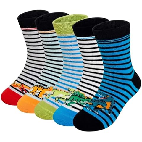 PUTUO Funky Dinosaur Cotton Socks for Kids Cover