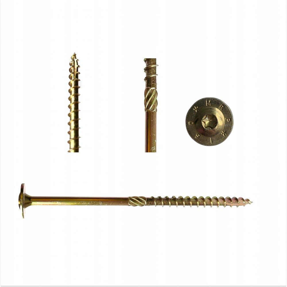 Holzschrauben Set - 8x320mm | 50 Stücke, TX 40 Torx Schrauben Holz, Tellerkopfschraube, Schraube 8x320mm, Edelstahlschrauben Verzinkt Holzschraube