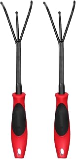 2pcs Three Tooth Garden Rake Tool Kit for Loose Soil