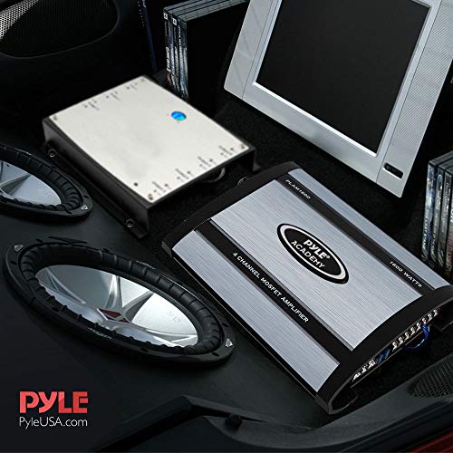 Pyle 4 Channel Car Stereo Amplifier - 1600W Bridgeable High Power Mosfet Audio Sound Auto Small Speaker Amp Box W/ Crossover, Bass Boost Control, Silver Plated Rca Input Output - Pyle Plam1600 #TOP6