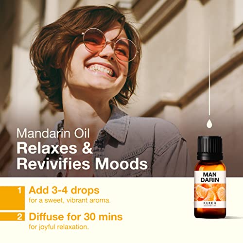 Kukka Mandarin Essential Oil (0.34 Fl Oz) - Fresh, Citrusy Scent #TOP2