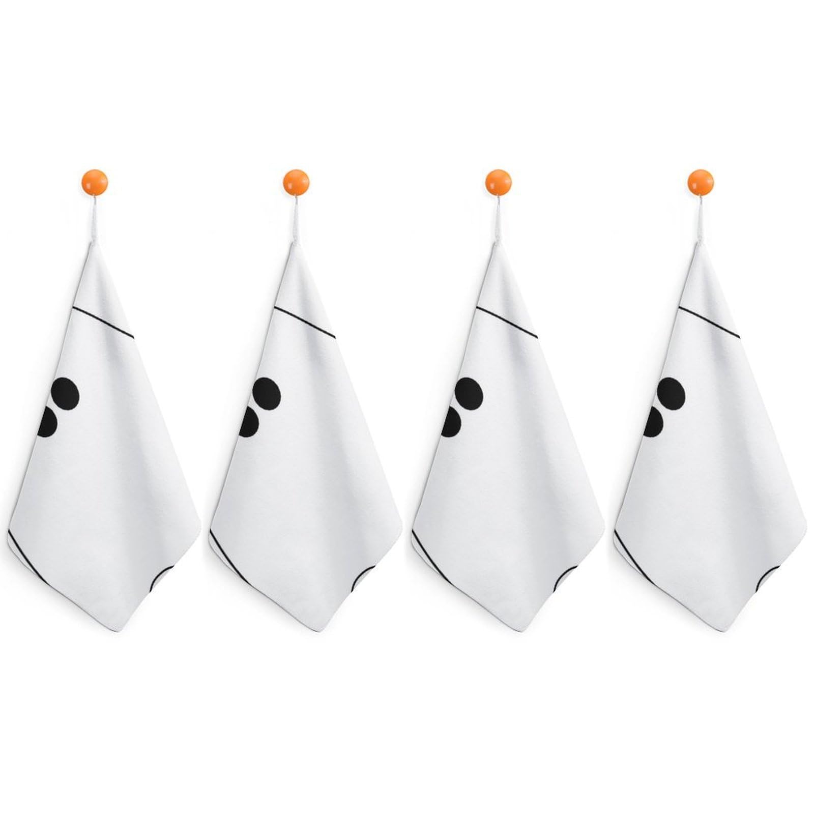 LEDFCVSU 4 Piece Hanging Hand Towels, Ghost Small Dry Hand Towel for Kitchen Bathroom