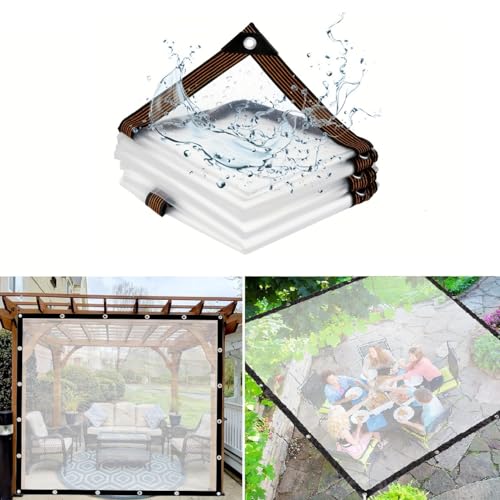 HUXNTN Clear Tarps Waterproof with Grommets 6mil Plant Cover Sheeting 6'6